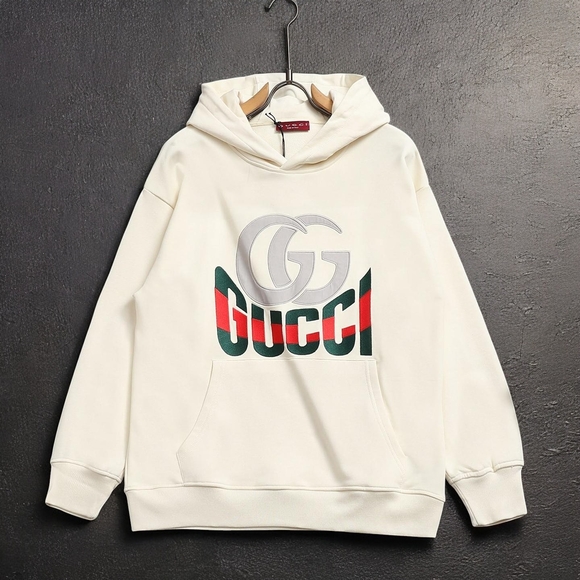 Gucci Cream Hoodie with Bold Logo - Picture 1 of 9